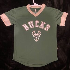 NBA Green and Cream BUCKS Kids Jersey-Giannis